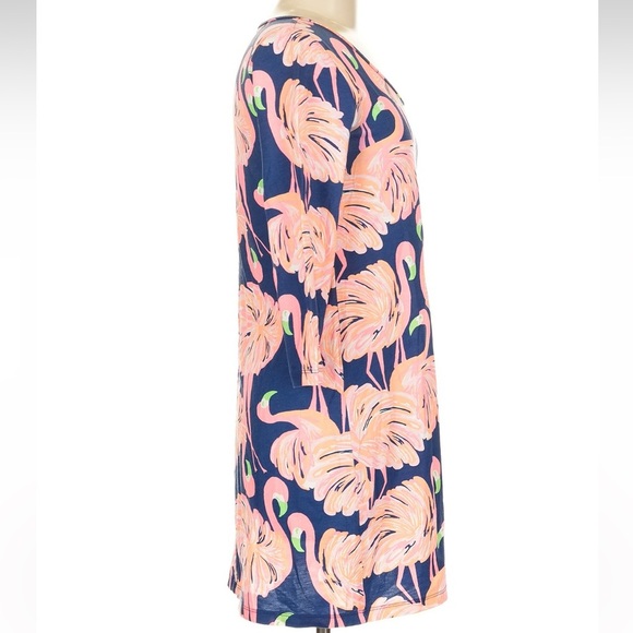 Lilly Pulitzer Gimme Some Leg Beacon Shift Dress Navy Pink Flamingo Size Small S - Picture 5 of 11